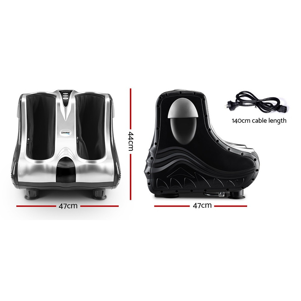 Livemor Foot Massager Massagers Shiatsu Electric Roller Ankle Calf Leg Kneading Silver — image 2