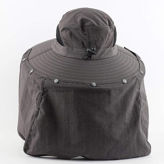 Women Wide Brim Face Mask Sun Hat Detachable Neck Face Flap Ponytail UV Protection Visor Hat Garden Fishing Hiking β image 5
