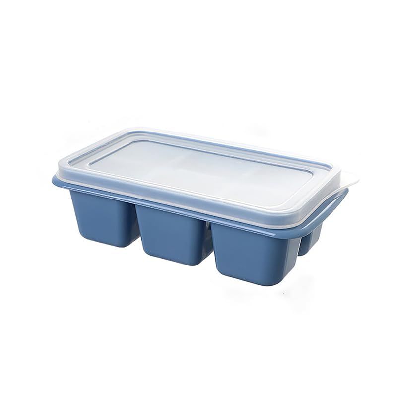 3pc Large Ice Cube Tray,Silicone Freezer Container,Freeze & Store Soup, Sauce, Broth,Leftovers - Makes Perfect Cup