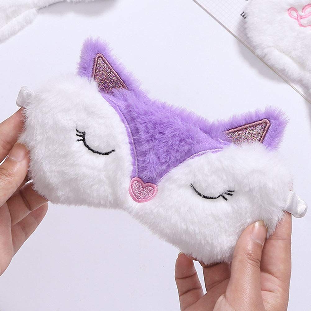 Cute Animal Sleep Mask for Girls Cute Cartoon Fox Alpaca Soft Plush Blindfold Sleep Masks Eye Cover for Women Girls Trave โ image 5