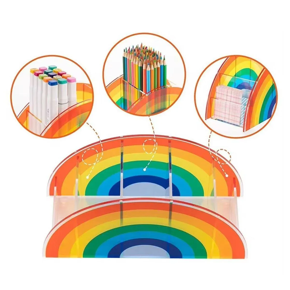 Desktop Organizer Office Pen Holder Multi-Function Storage Box Office Stationery — image 6