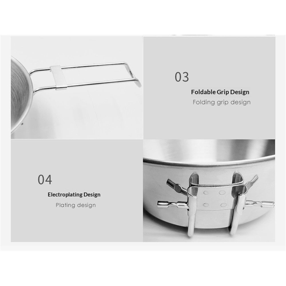 Stainless steel Hand Cup Folded, Teacup with Folding Handle Lightweight and Compact Design for Hiking Picnic and Trave โ image 3