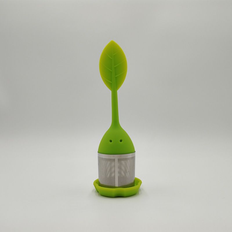 Silicone tea makers suitable for loose tea, silicone tea makers with fine pore loose tea filters, silicone lid tea cup filters — image 2