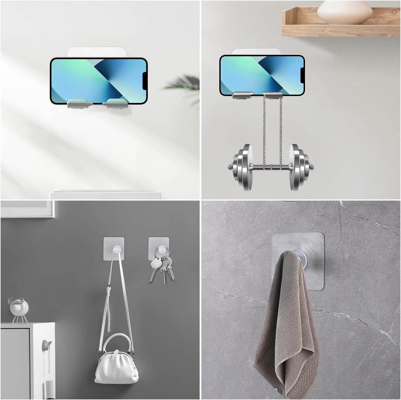 2 PCS Shower Phone Holder, Shower Phone Mount Phone Holder for Shower Wall Mount Phone Holder Phone Wall Mount Adjustable Cellphone Stand Cell Phone Stand with — image 5