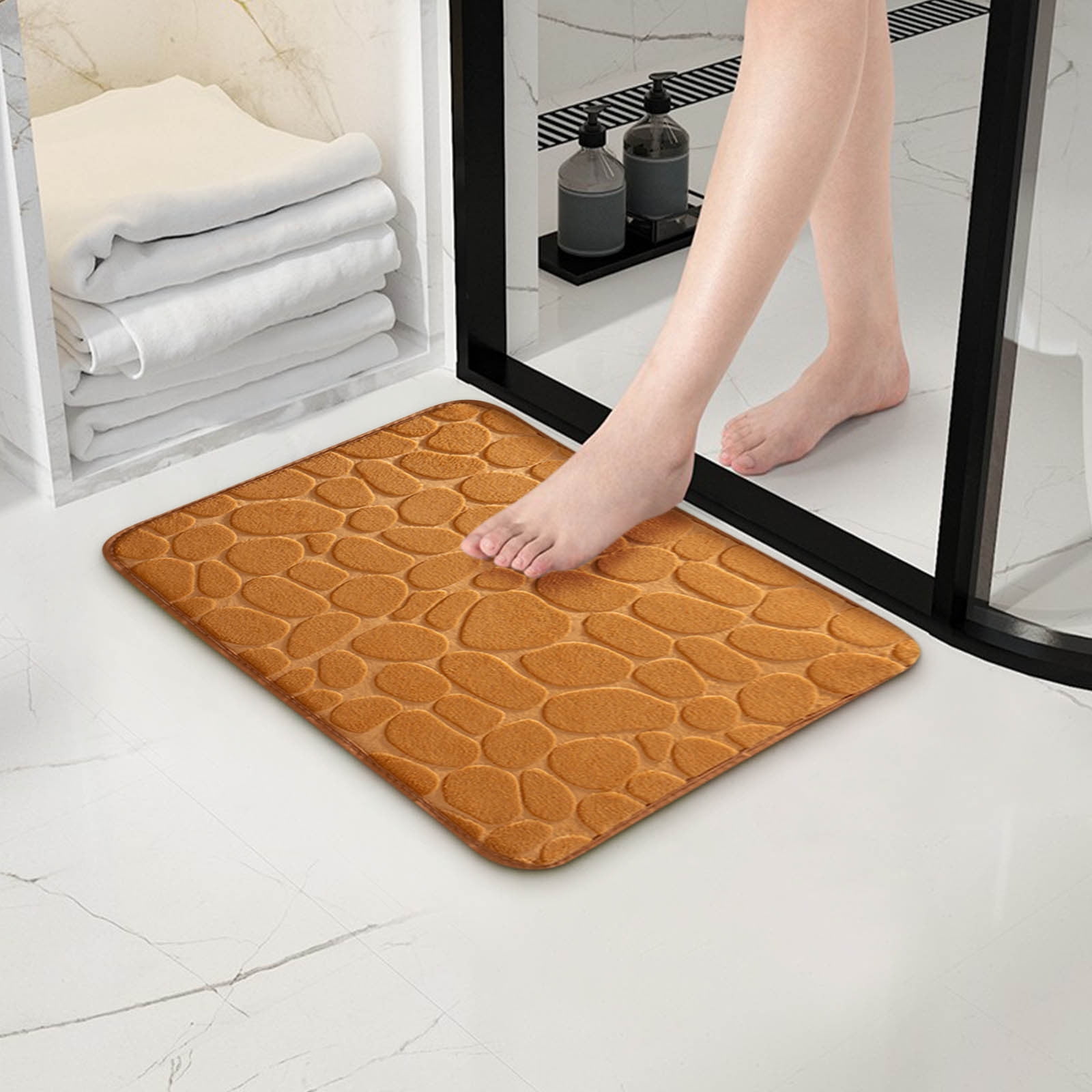 Bathroom Rugs - Ultra Absorbent Non-Slip Floor Bath Mat, Super Soft Shower Mat for Bath Tub, Machine Washable 16 × 24" (Brown) #B-Khaki — image 5