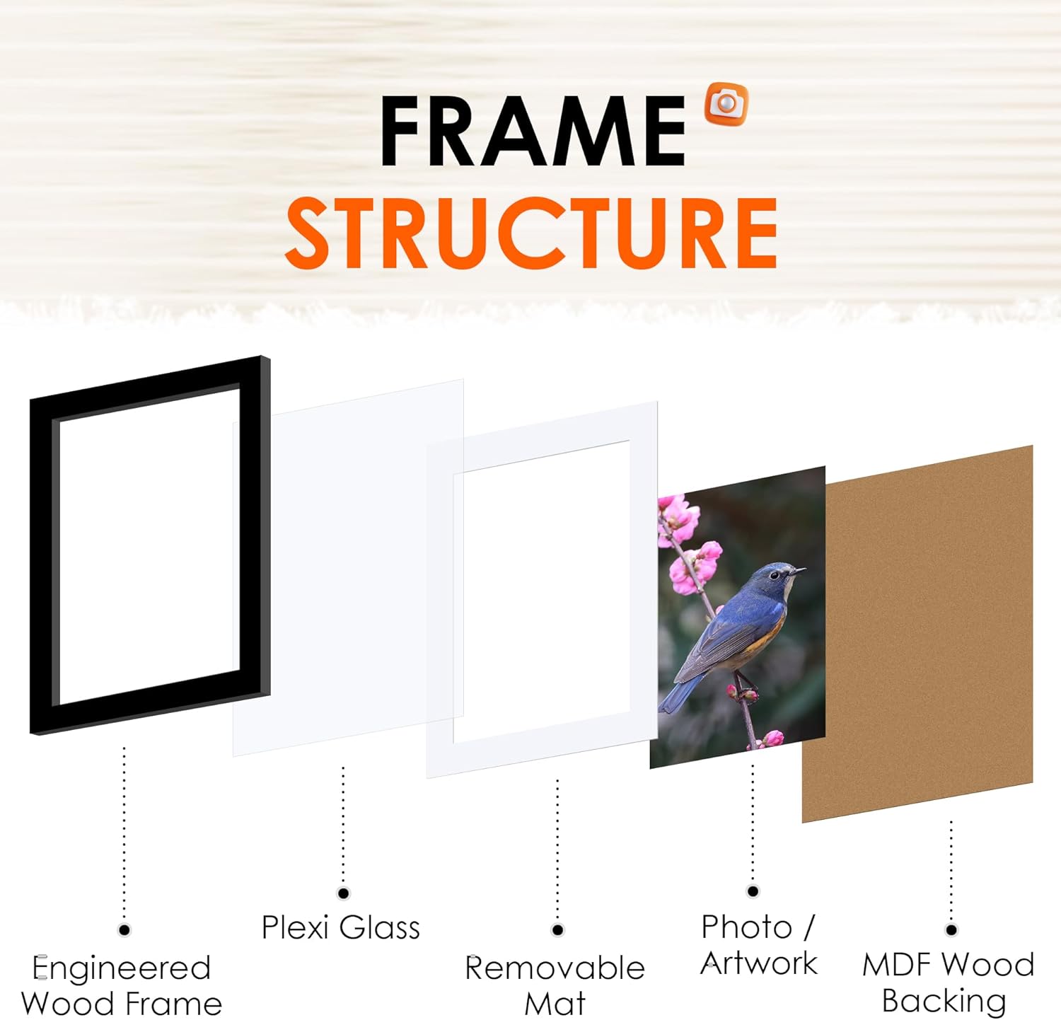 5x7 Picture Frame Set of 2 & 8x10 Picture Frame Set of 2, Photo Frame with HD Plexiglass, Display Pictures 5x7 with Mat or 8x10 Without Mat โ image 4