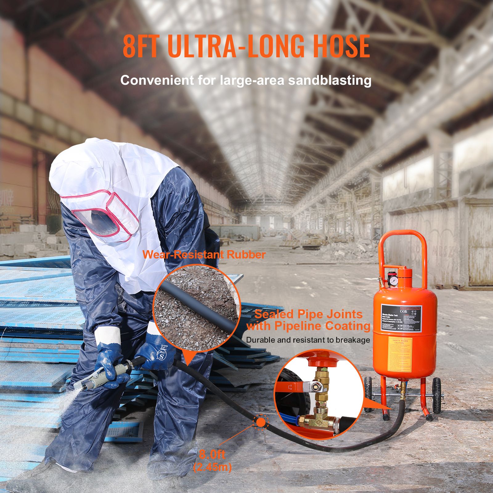 5 Gallon Sand Blaster 60-110 PSI High Pressure Sandblaster with 4 Nozzles โ image 6