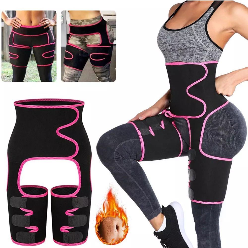 Yellow Women's 3-in-1 Body Shaper: Waist Cincher, Thigh Slimmer, Glute Lifter - Workout Gear (Size: L/XL) — image 3