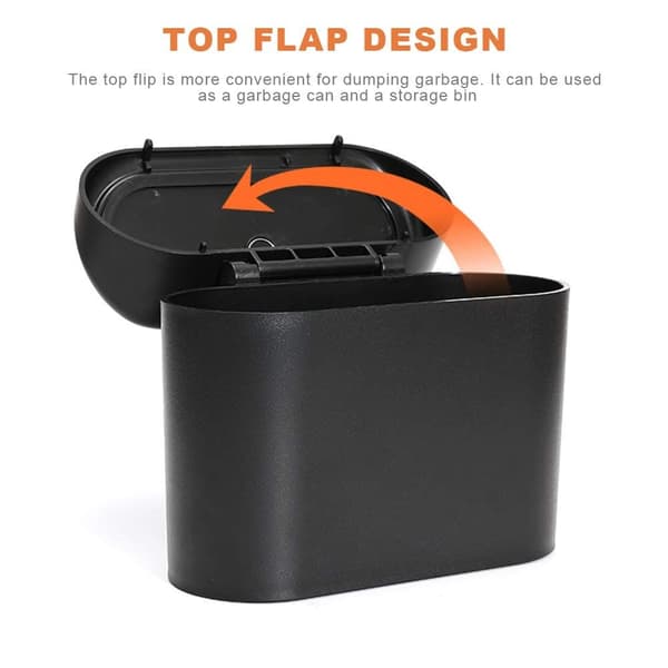 Car Trash Can, Waterproof Hanging Storage Box with Lid, 2-Pack Portable for Car /u0026 Office — image 5