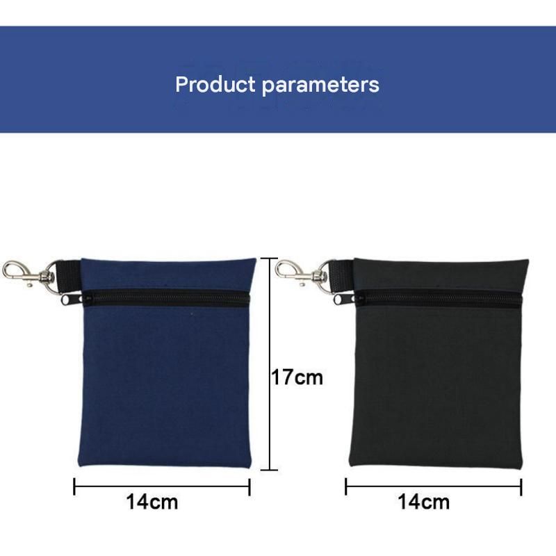 Blue Golf Ball Pouch with Zipper and Metal Clip - Durable Nylon Storage Bag for Balls, Tees and Divot Tools - Portable Waist Accessory Organizer for โ image 2