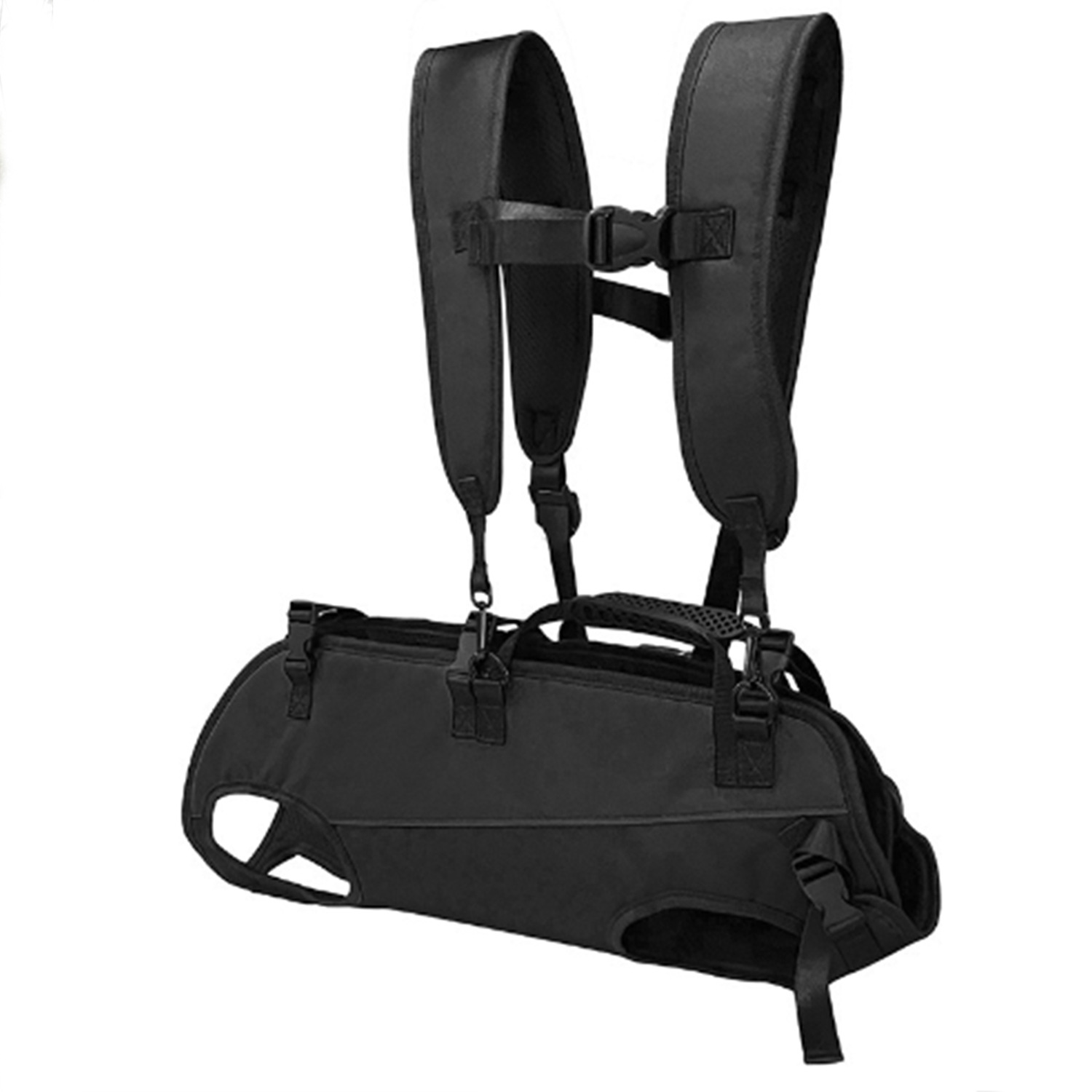 Black Multi-Functional Dog Carrier Backpack and Lift Harness for Hiking and Outdoor Use, Adjustable Breathable Pet Support Sling for Senior or Injured Large