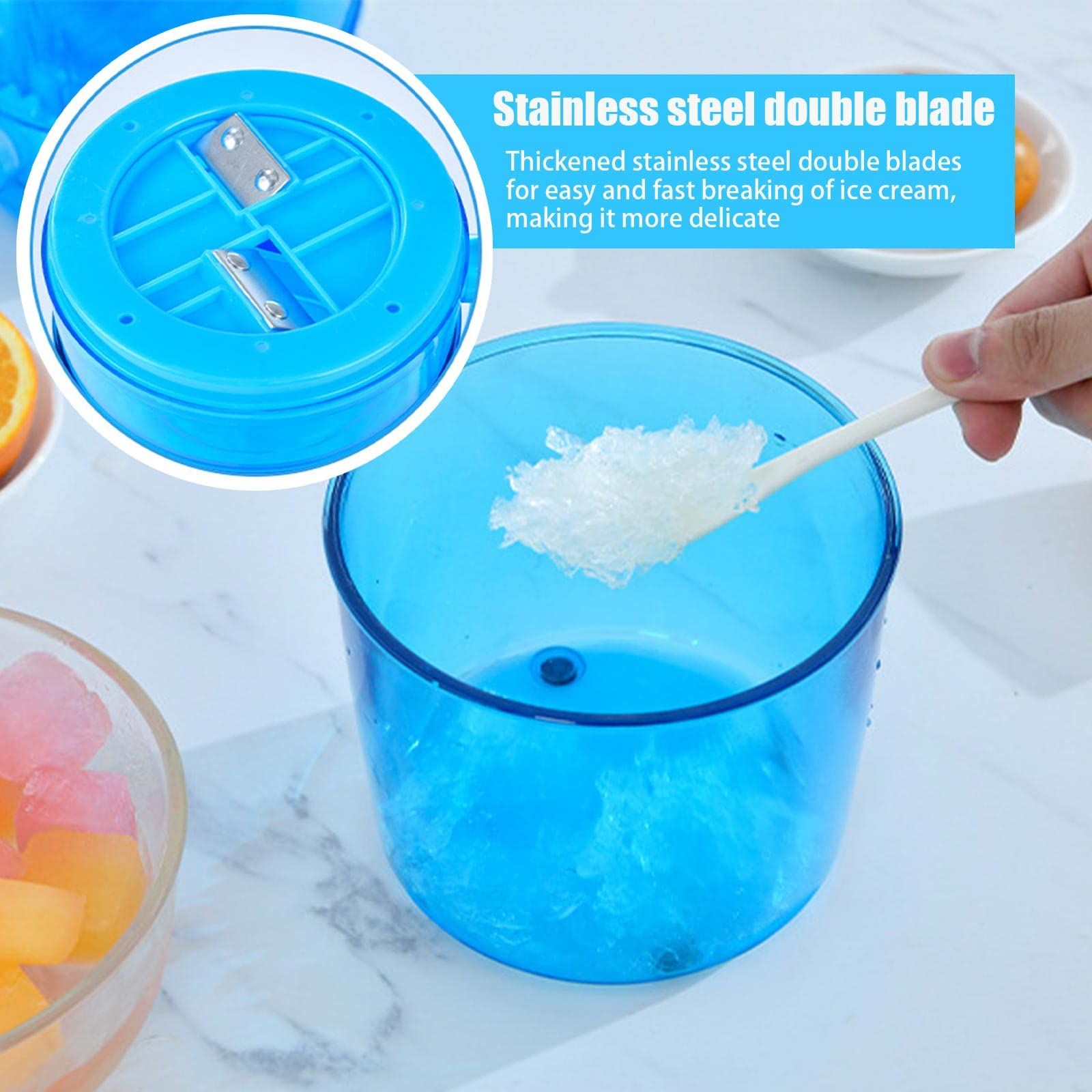 Manual Household Small Ice Sander Mini Hail Blasting Ice Hand Ice Mein Ice Machine With Stainless Steel Blade — image 4