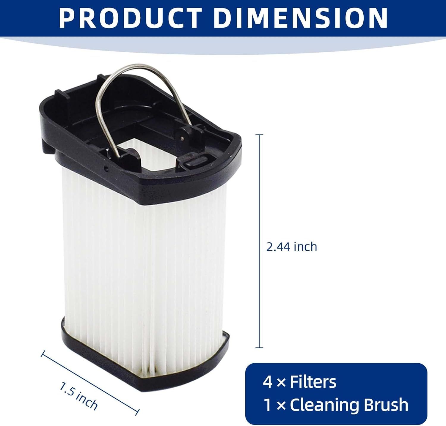 Replacement Vacuum Filters Compatible with Shark WANDVAC Cordless Hand Vacuum WV401 WV410CO WV401BL WV401PK WV403BR WV410PR WV410BL WV410GN WV410TL - Fabric — image 2