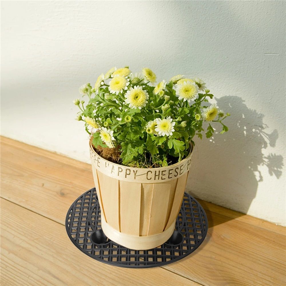 6 Pcs Big Potted Plant Stands - 12 Inch Patio & Deck Floor Protector, Plant Level Pot Elevator for Indoor Outdoor Garden Flower（Excluding flowers and — image 2