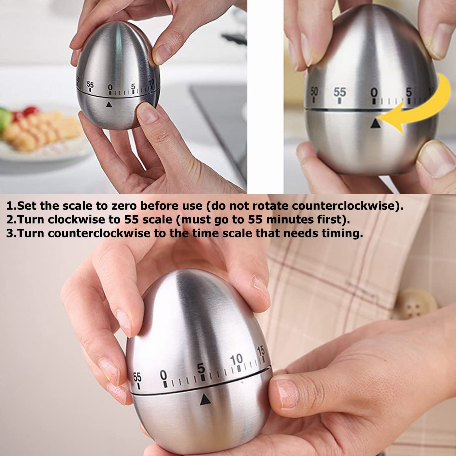 Egg timer winding timer kitchen timer cooking timer reminder timer mechanical reminder cute timer mechanical rotation alarm — image 3