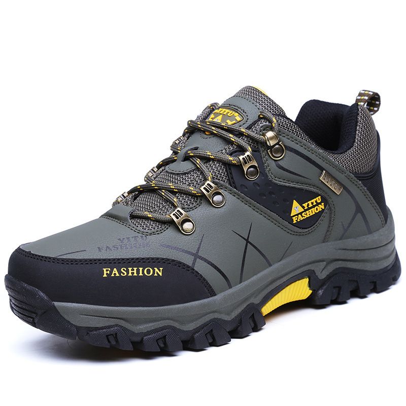 QIFENG Men Hiking Shoes Outdoor Trekking Sneakers Army Green 44