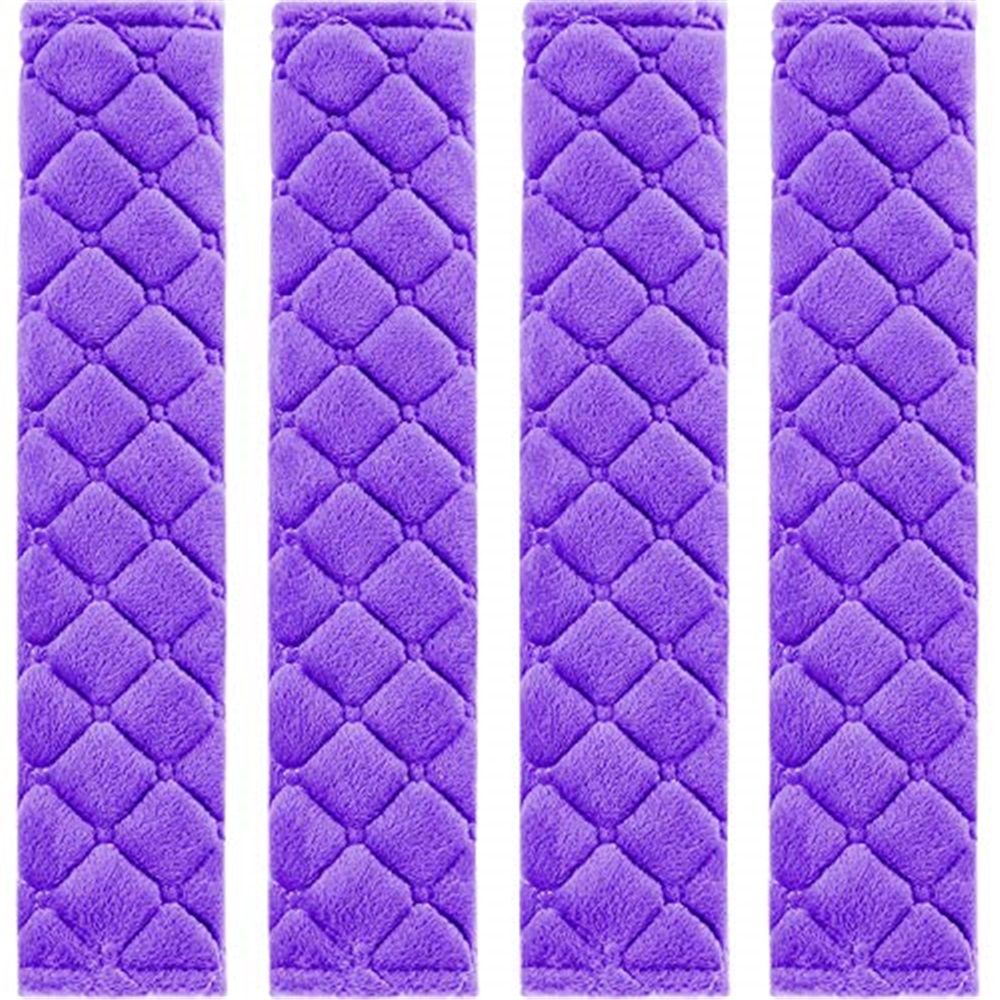 Car Seat Belt Pads Cover, 4 Pack Seat Belt Shoulder Strap Covers Protector to Release Stress to Your Neck and Shoulder for a Safety Driving (Purple)