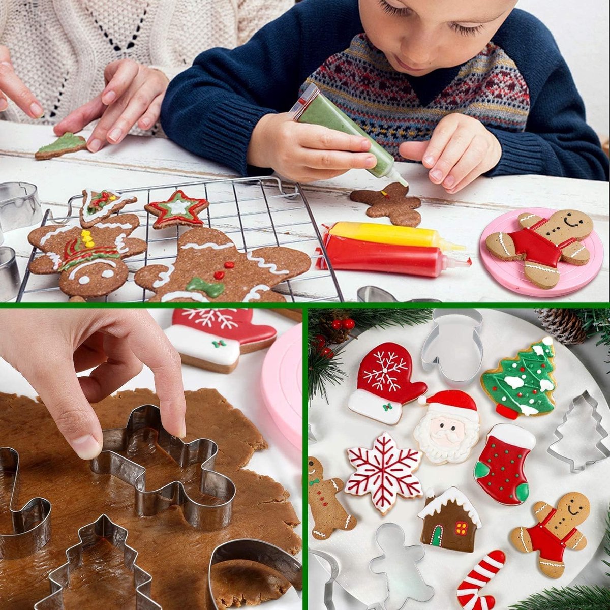 Cookie Cutters - Cookie Molds - 6 Molds for Cookies - Christmas Cookie Cutters - For Gingerbread and Cookies During the Holidays — image 2