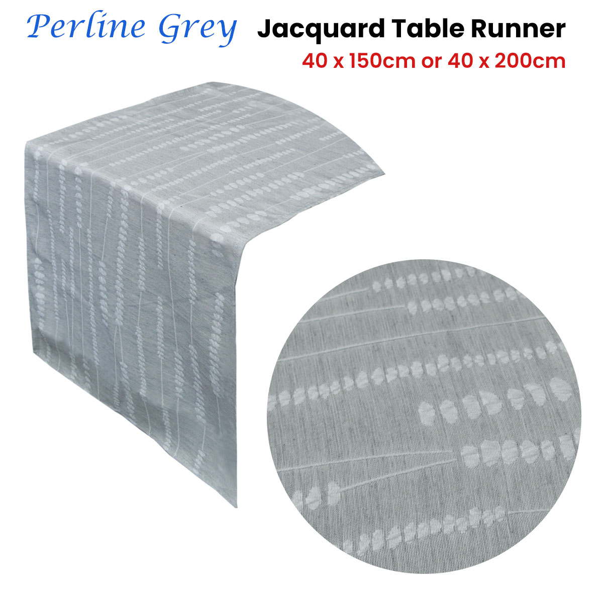 Perline Grey Jacquard Table Runner 40 x 200 cm โ image 2