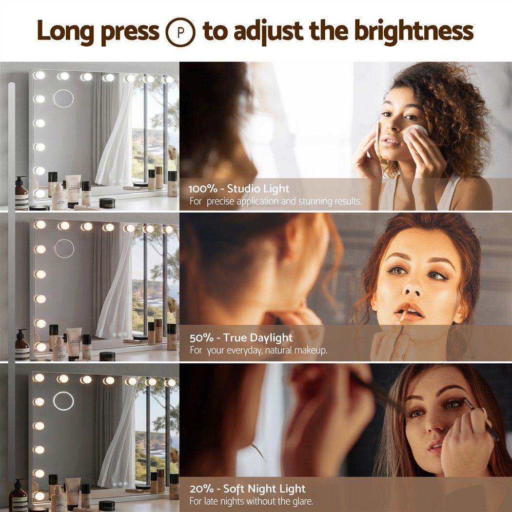 Embellir 90x60cm Makeup Mirror Large Hollywood Vanity Mirror with 18 Dimmable LED Bulbs โ image 5