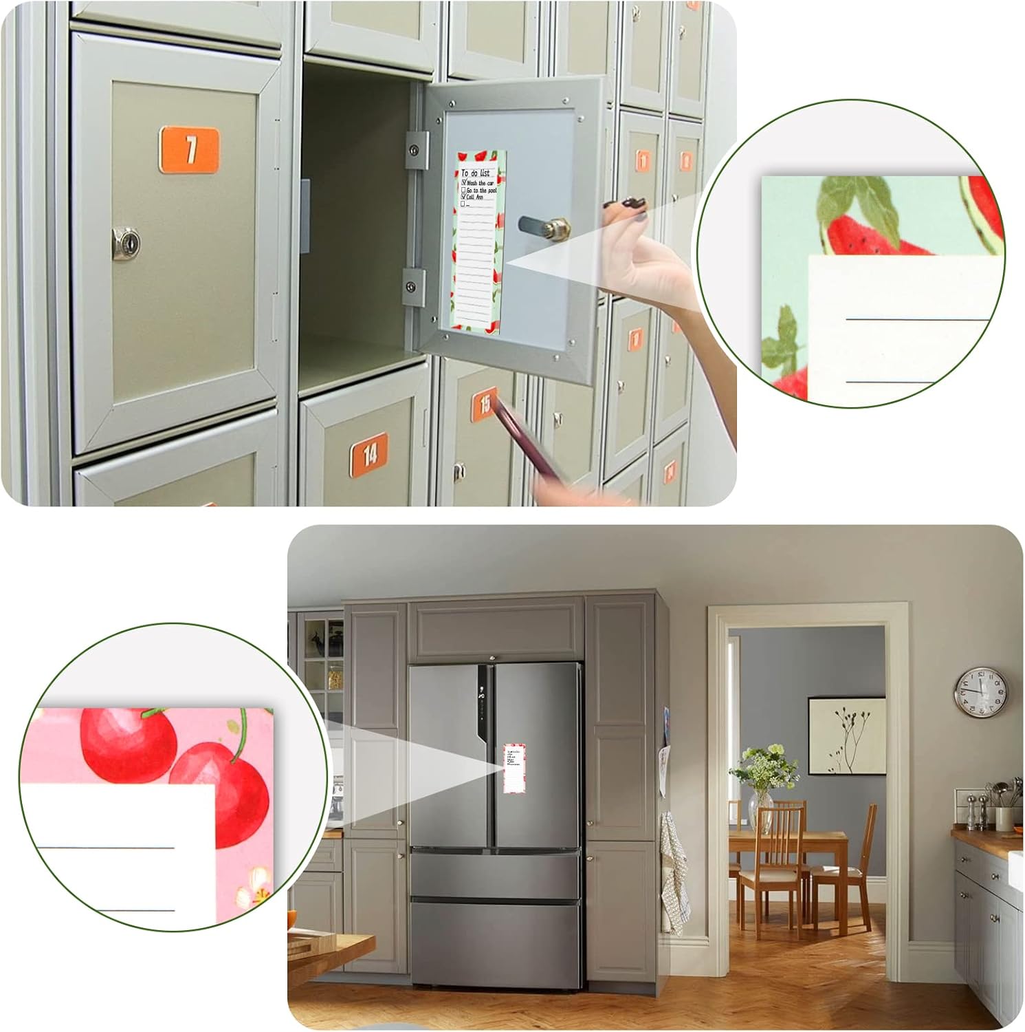 4 Pack Magnetic Notepads for Refrigerator, Grocery List Magnet Pad Fridge, Fruit Design Full Back Shopping Lists, 50 Sheets Per Note Pads โ image 6