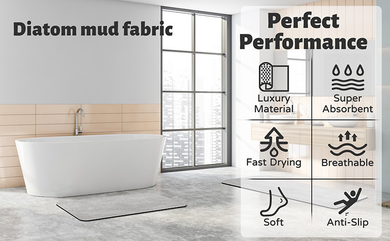 Oval dark Beige Quick-Dry Absorbent Non-Slip Bath Rug for Bathroom, Kitchen & Entryway 50 × 80cm — image 3