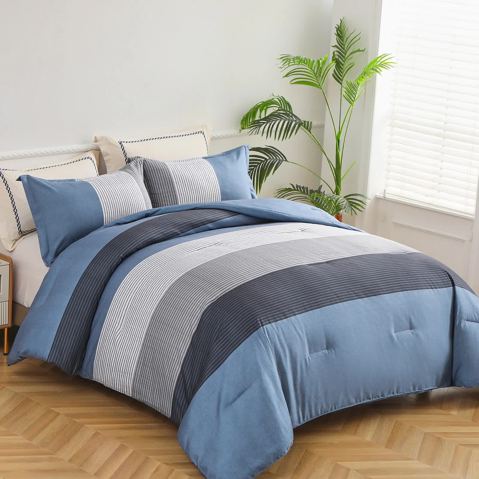 Coastal Drift striped Comforter Bundle – Breezy 3‑Piece Bedding — image 3