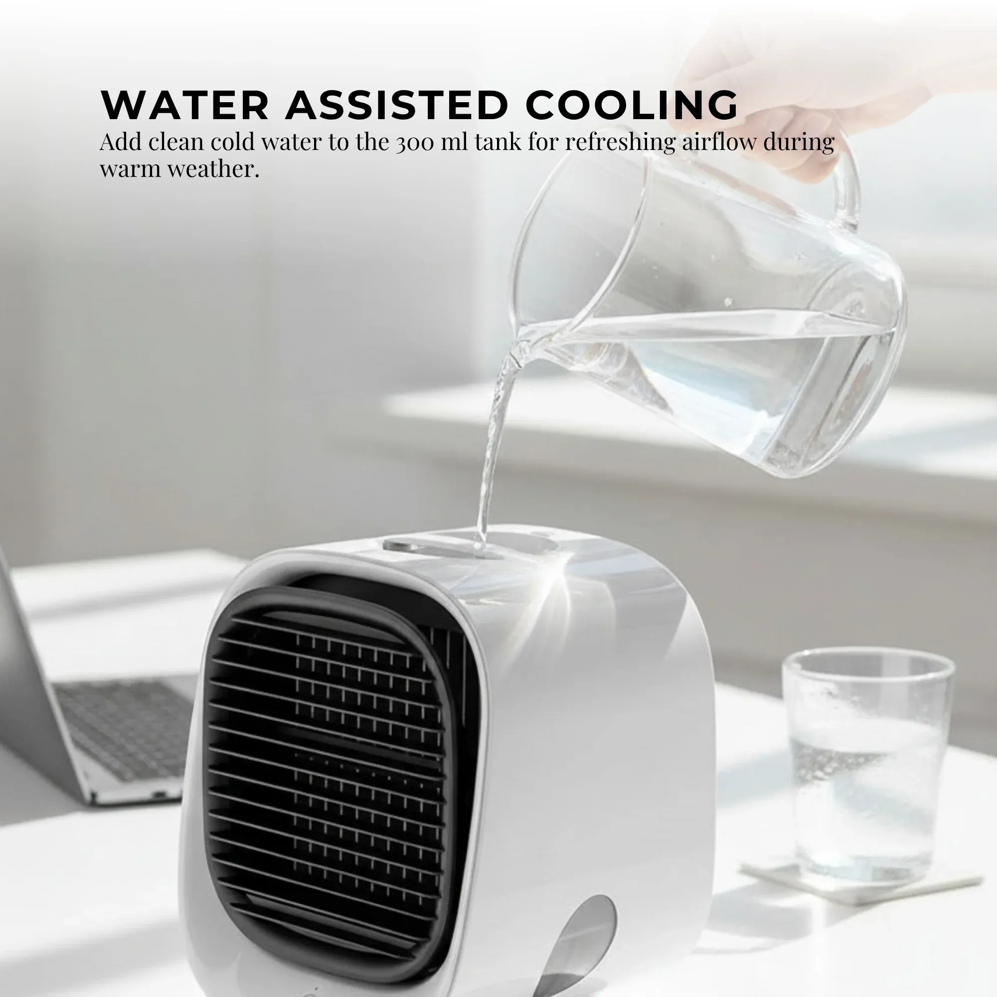 Orku USB Mini Evaporative Air Cooler Fan White - 300 Ml Water Tank — image 5