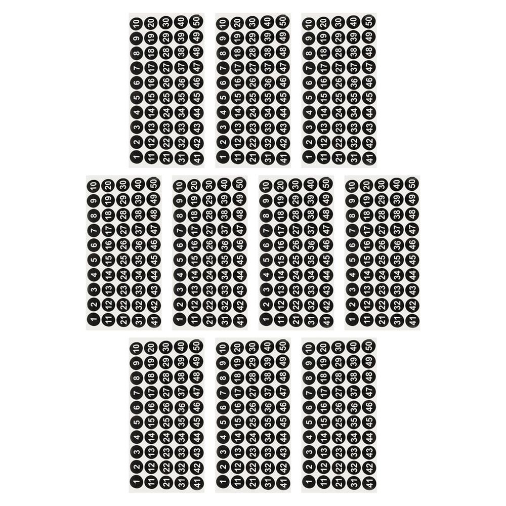 10Sheets Waterproof Number Stickers with Strong Adhesive for Mailbox Office and Warehouse Labeling