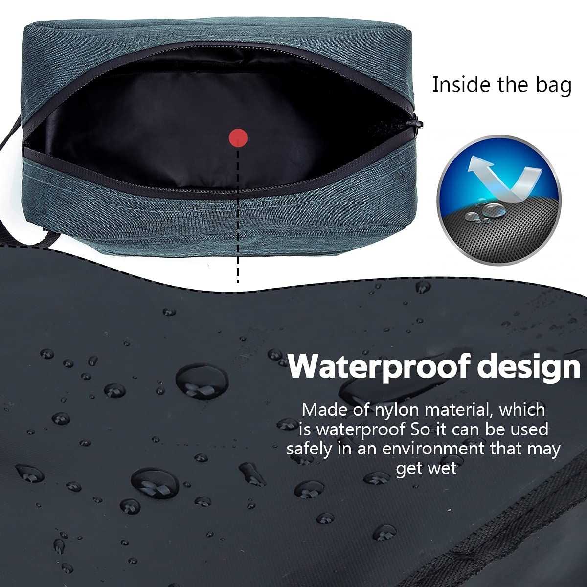 Travel Toiletry Bag for Women and Men, Water-resistant Shaving Bag for Toiletries Accessories, Foldable Storage Bags with(Gray) โ image 2