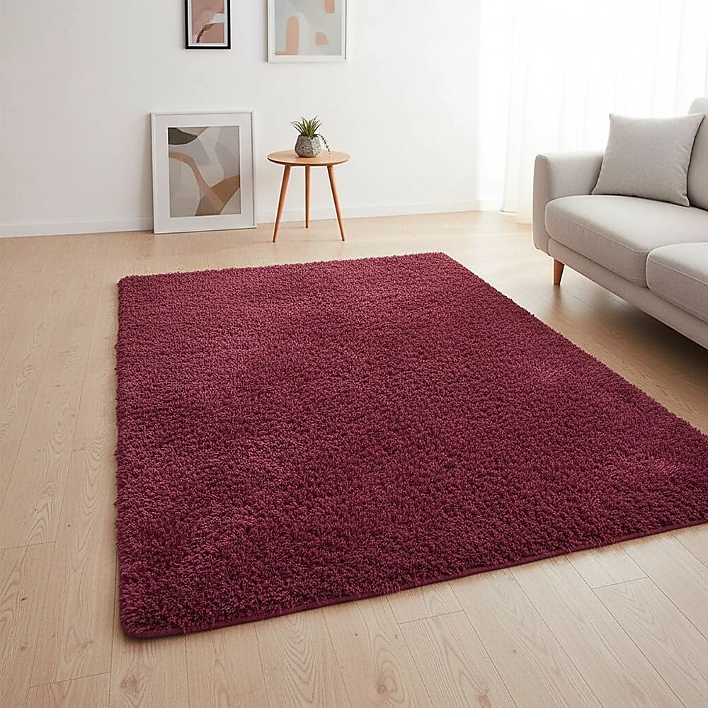 230x160cm Floor Rugs Large Shaggy Rug Area Carpet Bedroom Living Room Mat - Burgundy โ image 6