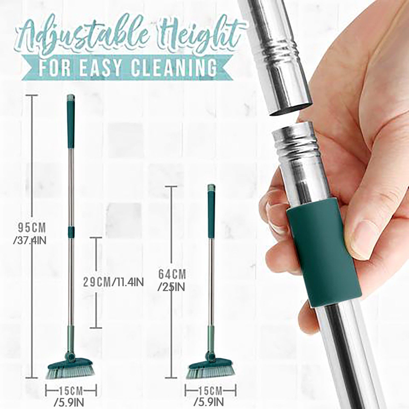 Bendable Corner Scrub Brush with Long Handle Removable Triangle Brush for Stairs Wall Bathroomand Kitchen — image 5