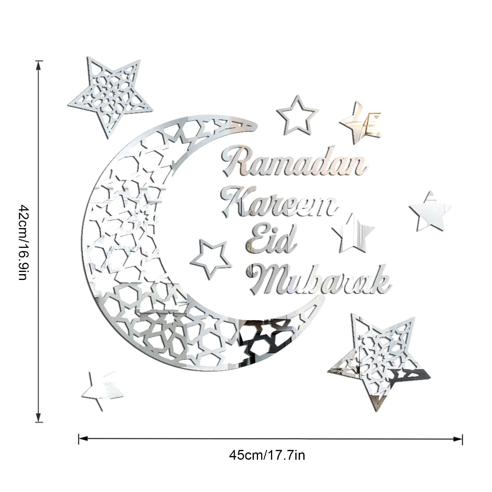 Wall Stickers Ramadan Decorations Eid Al-Fitr Home Ornament 3D Ramadan Moon Star Acrylic Wall Art Decor Living Room â image 4