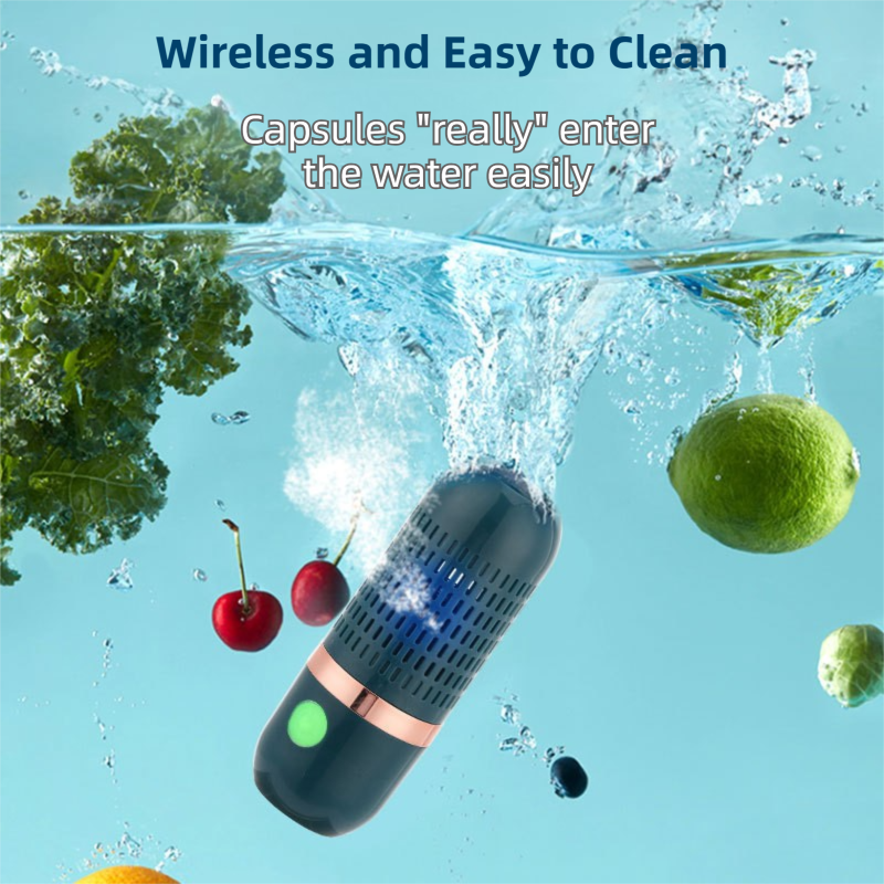 Blue Wireless Capsule Fruit and Vegetable Purifier(16 × 5.4CM) - Portable Food Disinfection & Sterilization Cleaner, 99.9% Bacteria Removal — image 2