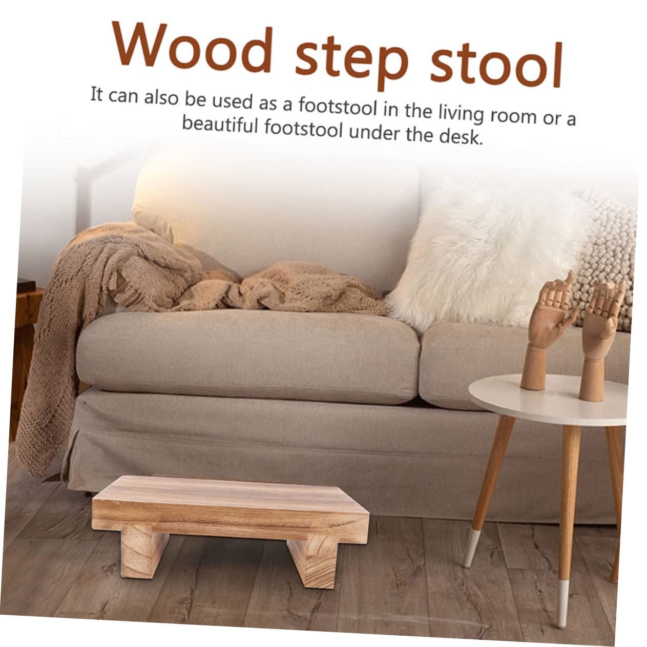 Bedside Step Stool Foot Stool Under Desk Kitchen Stool for Wood Foot Stool Stools for Adults Stepping Stool for Step — image 3