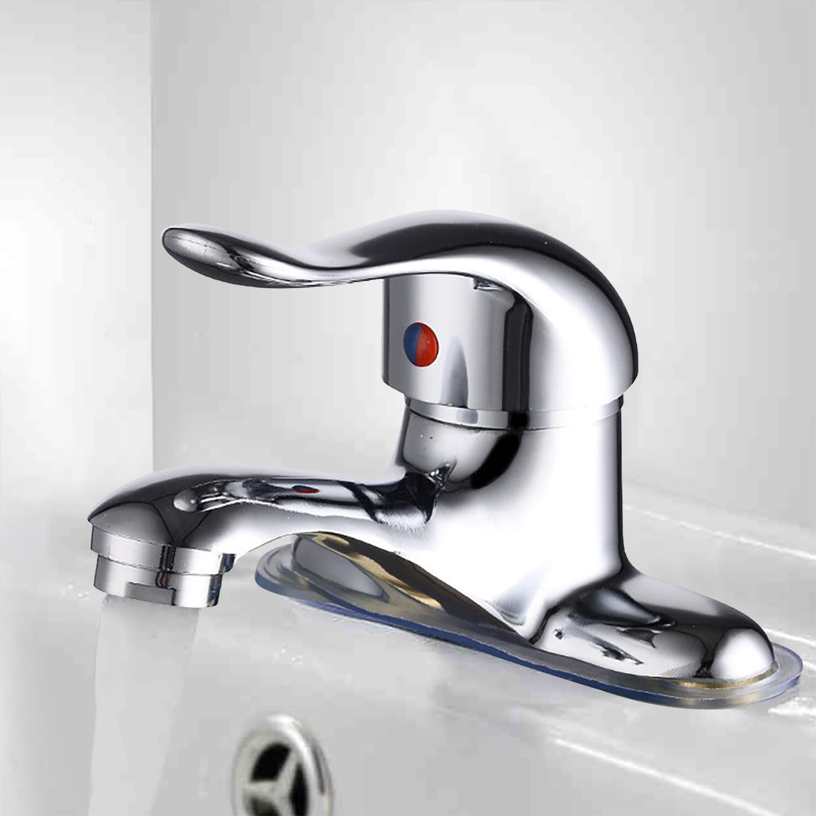 Bathroom Faucet, 2-Hole Mixer Tap, Heavy Duty Single Handle Bathroom Sink Faucet, 2 Hole Single Handle Hot and Cold Water, Silver, 10 cm — image 3