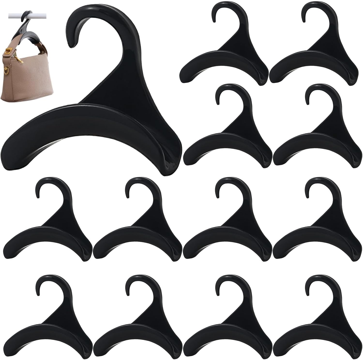 12 Pack Acrylic Keychain Organizer Black Space Saving Cabinet Hanger