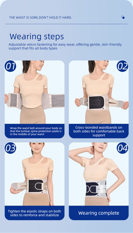 Size XL Grey Wide Breathable Lumbar Support Belt – Adjustable Back Brace for Pain Relief & Posture Correction — image 2