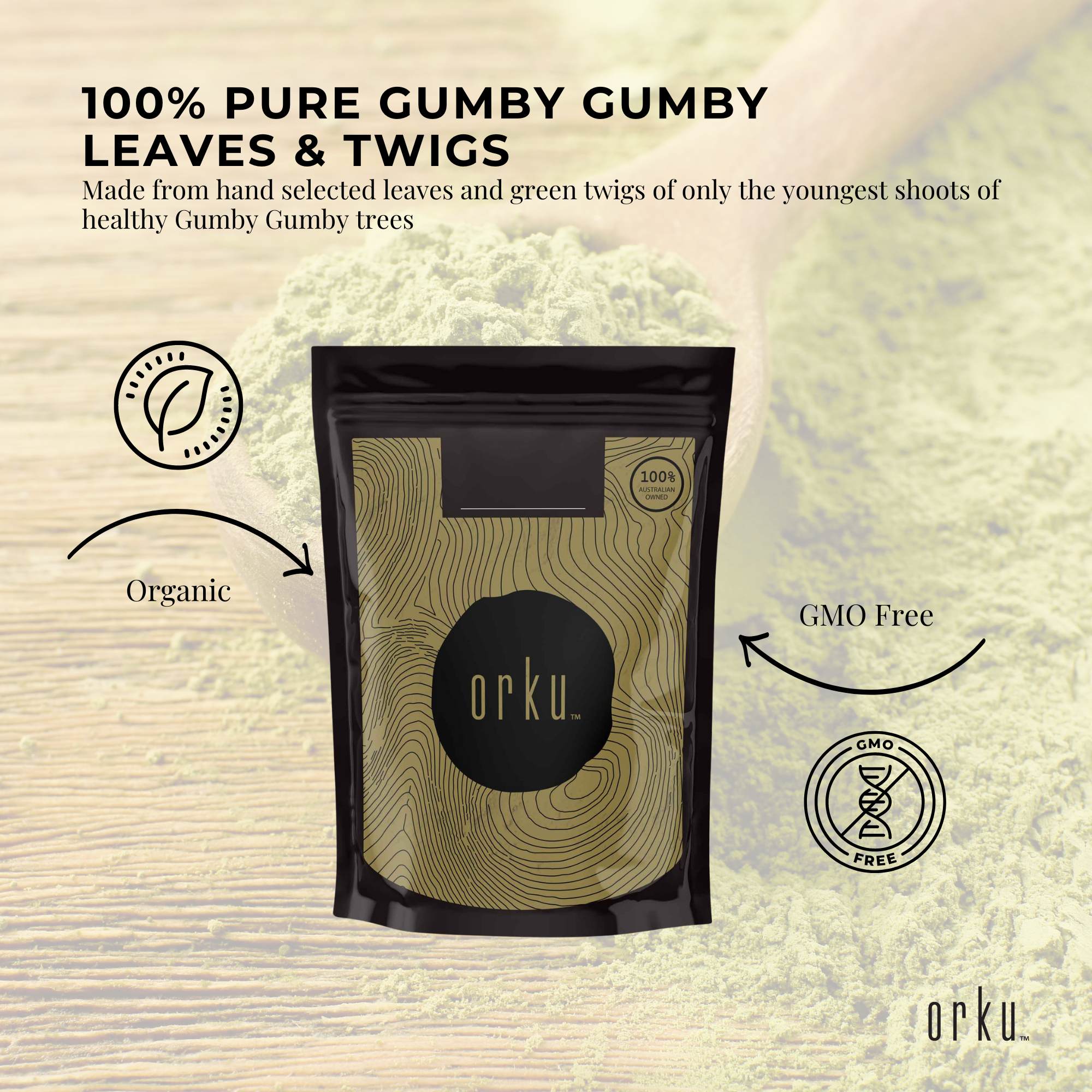 400g Gumby Pure Powder - Gumbi Aboriginal Plant Pittosporum Angustifolum — image 4