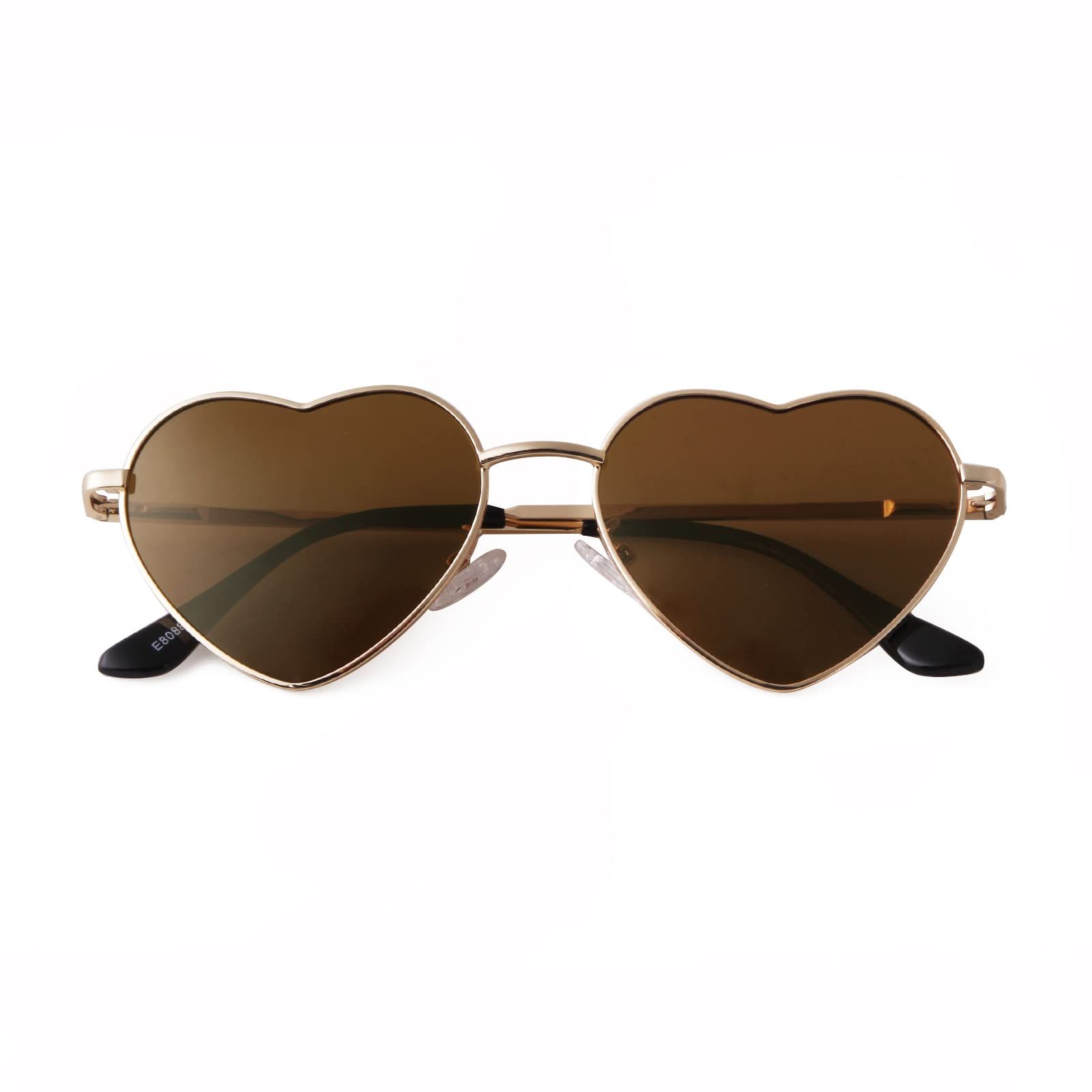Retro Heart Sunglasses Polarized for Women Men Heart Shaped Glasses Metal Frame Spring Hinge Heart Sunglasses — image 3