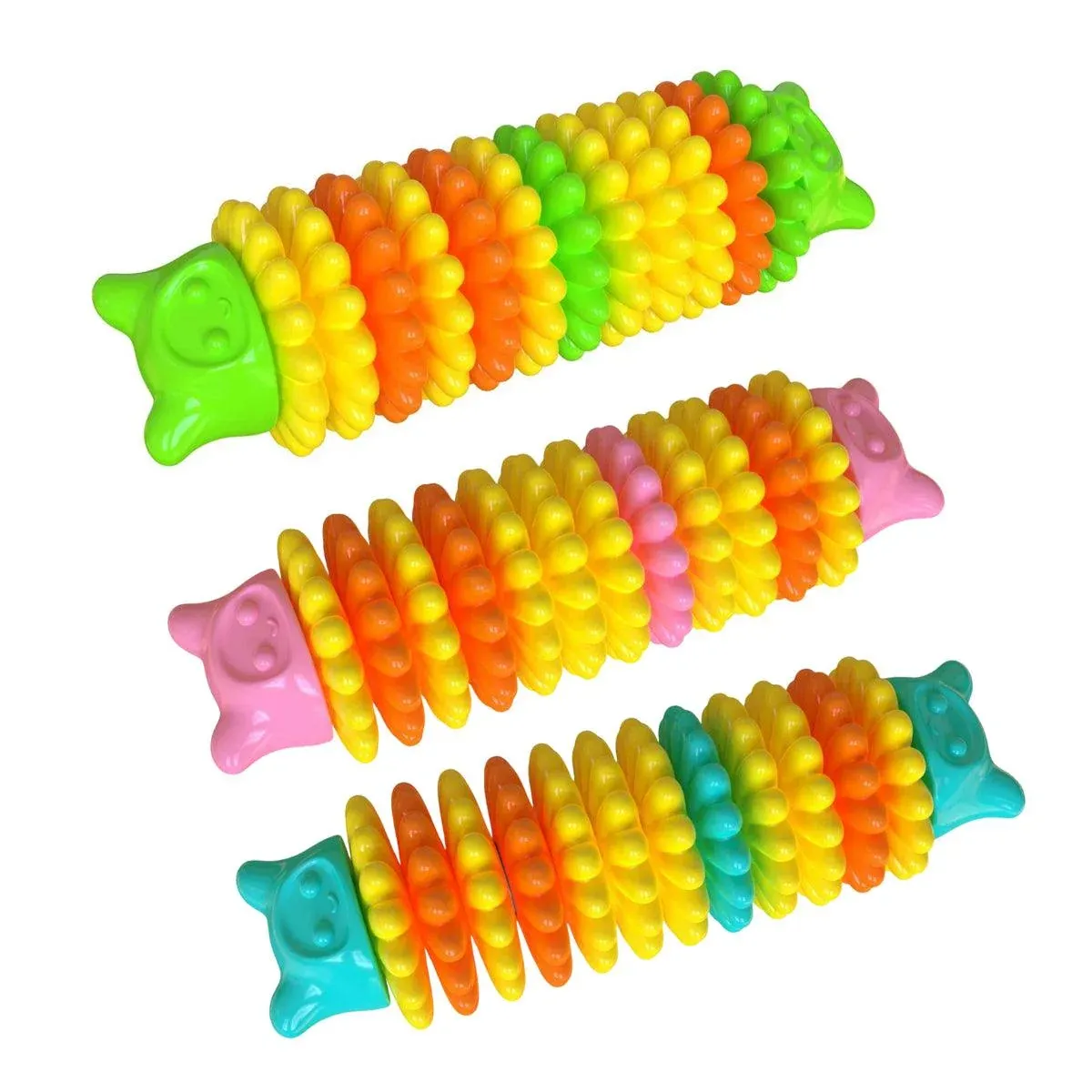 Bear Head Dog Chew Toys for Teething and Fun Caterpillar Pet Toys for Dogs - Lake Blue โ image 3