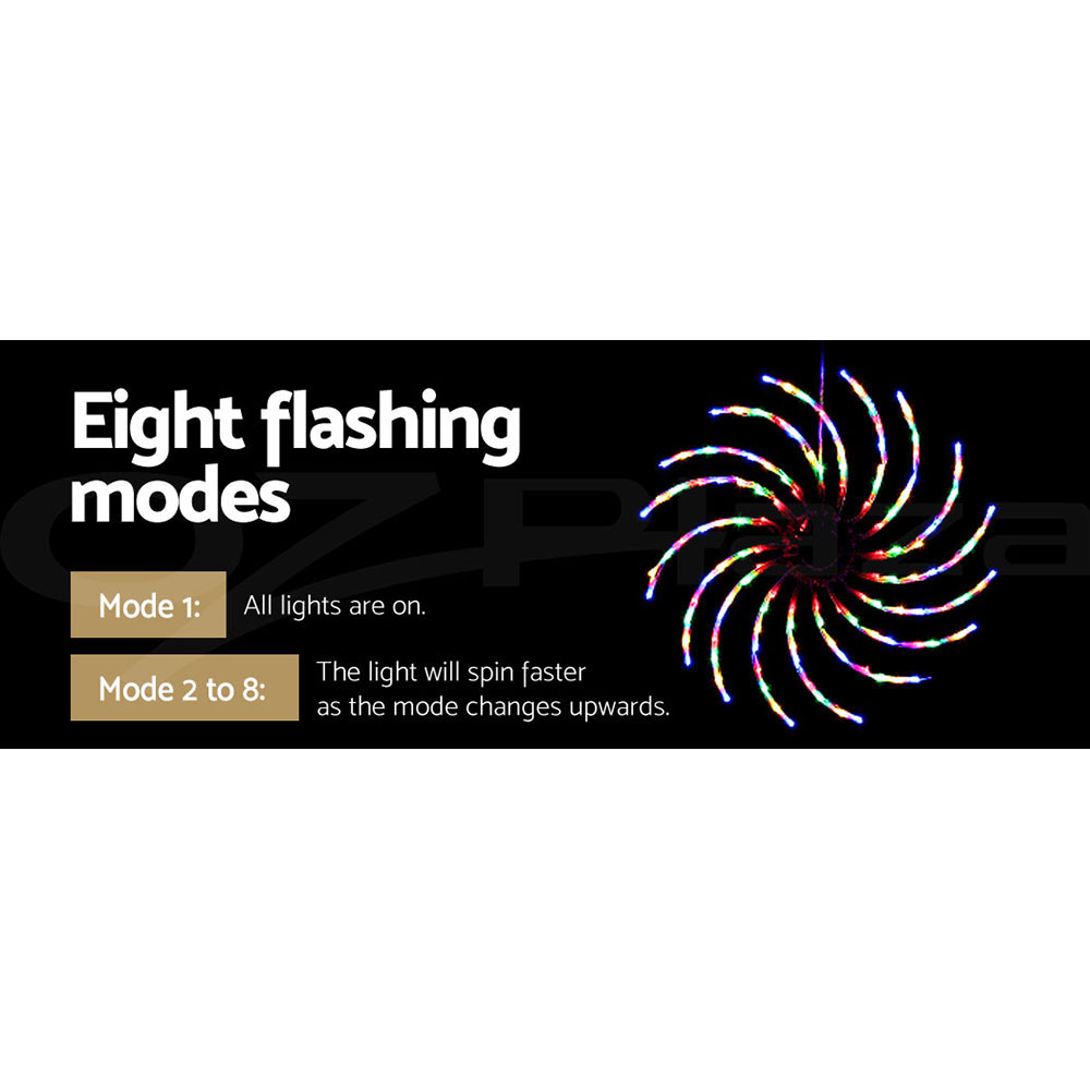 0.5M Christmas Lights 128 LED Spin Motif Light Decorations Jingle Jollys โ image 6