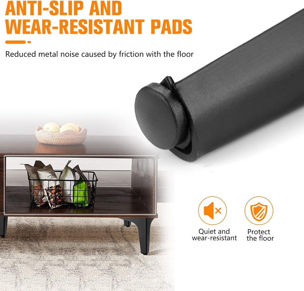 Set of 4 black furniture legs - triangular metal furniture legs - DIY coffee table legs - chair legs - sofa legs - kitchen furniture legs - black - 10 cm — image 5