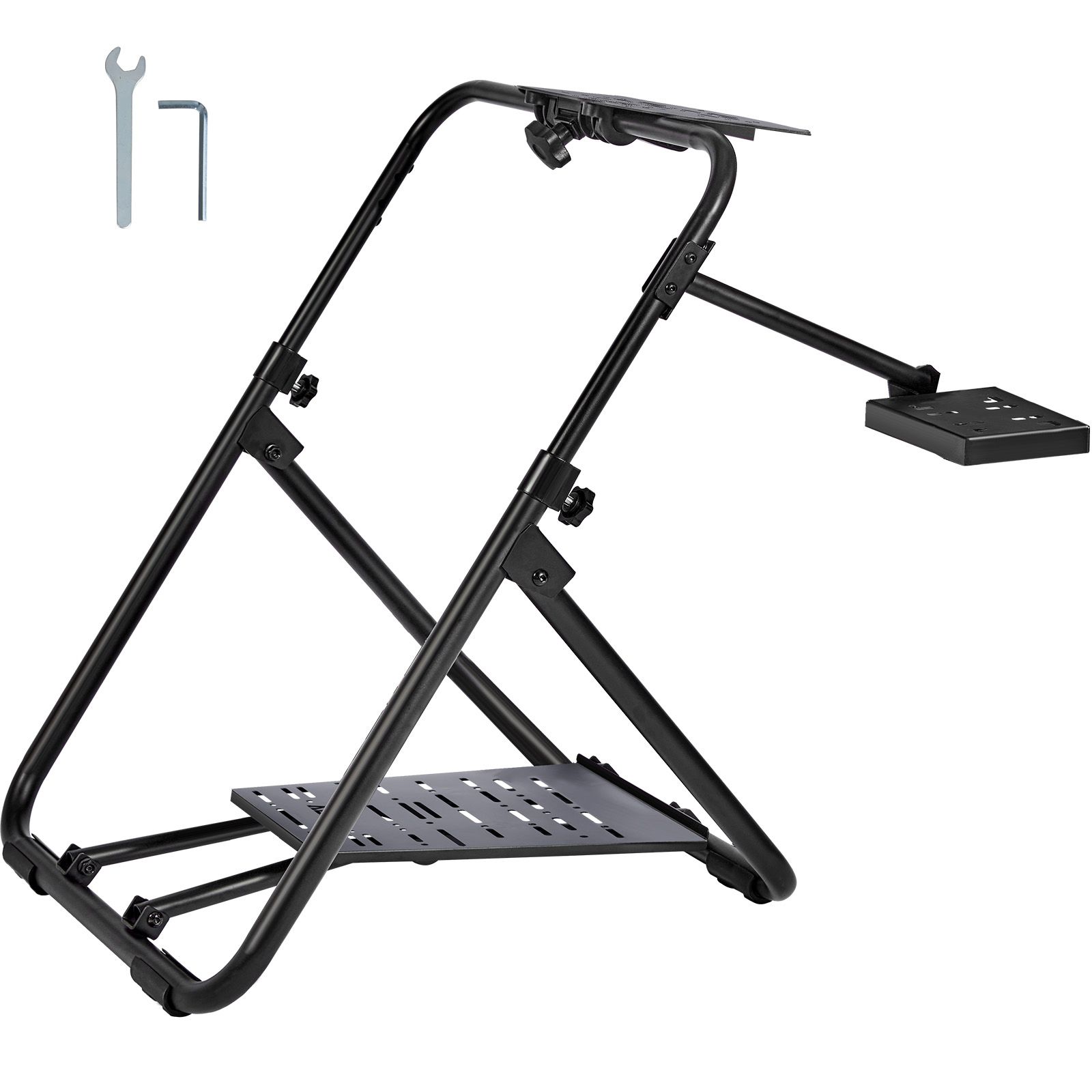 Foldable Racing Steering Wheel Stand, Height Adjustable Universal Base Compatible with Logitech & Thrustmaster Racing Wheel and Pedal, Heavy-duty Frame