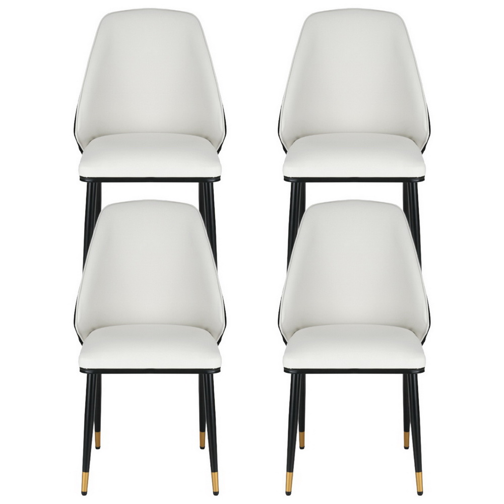 Artiss Dining Chairs Set of 4 Leather Seat Beige and Black โ image 3