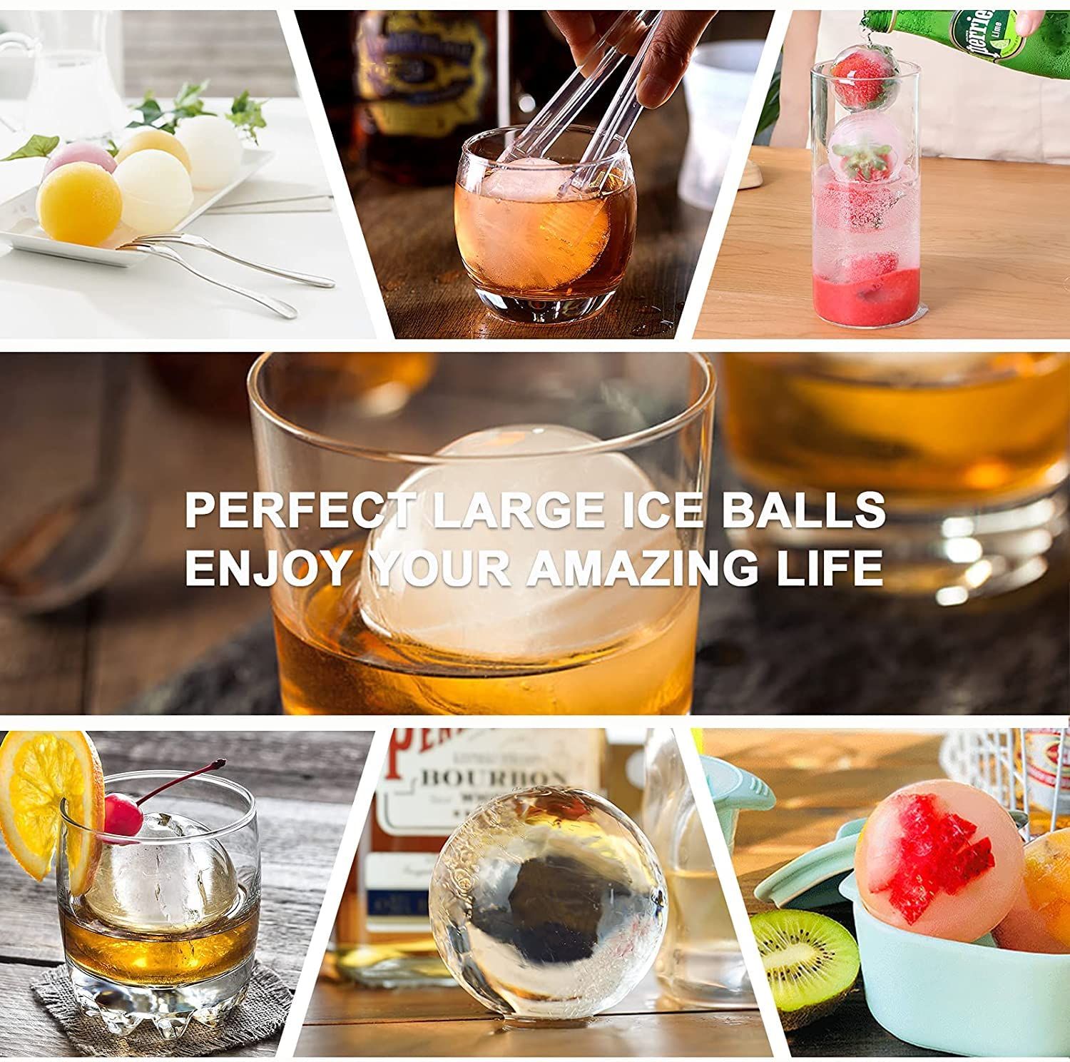 4PCS Round Ice Cube Mold,Sphere Ice Cube Mold, Makes 5CM (2 Inch) Ice Cube Balls - Reusable Circle Ice Cube Mold — image 3