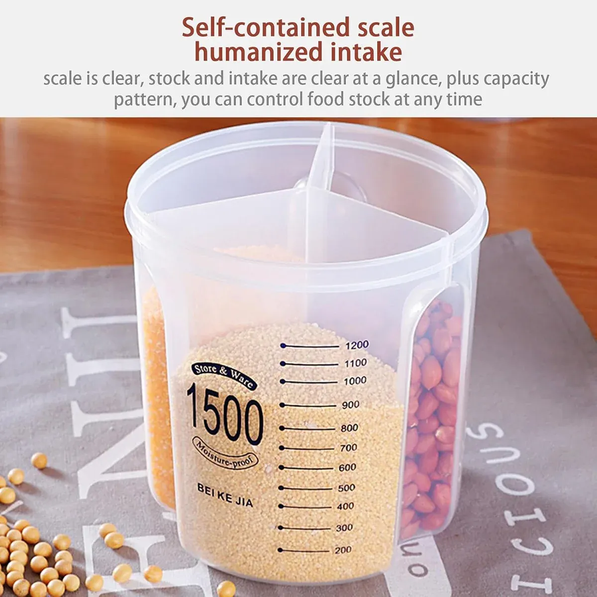 Kitchen Storage Box Transparent with Lid Food Container Tank Pantry Organizer - 2500ML โ image 6