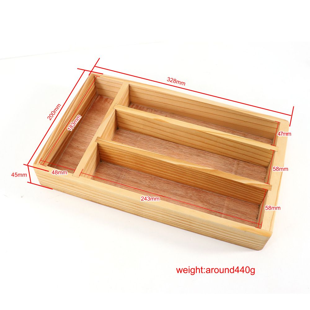 Drawer Organizer Premium Cutlery and Utensil Tray| Perfect For The Kitchen, Bathroom, Desk, etc.| Kitchen Drawer Divider with 4 Compartments — image 5