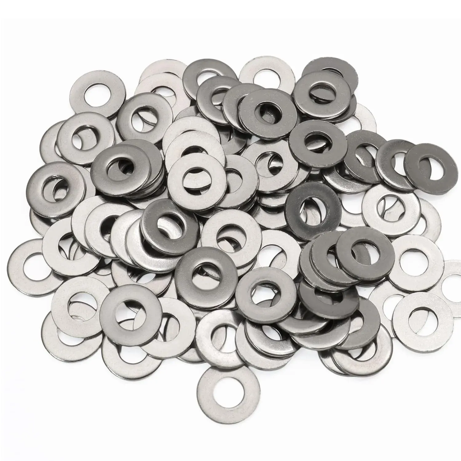 100 Pcs 1/4 Inch Flat Washers, 304 Stainless Steel Anti Rust Washers for Screws Bolts
