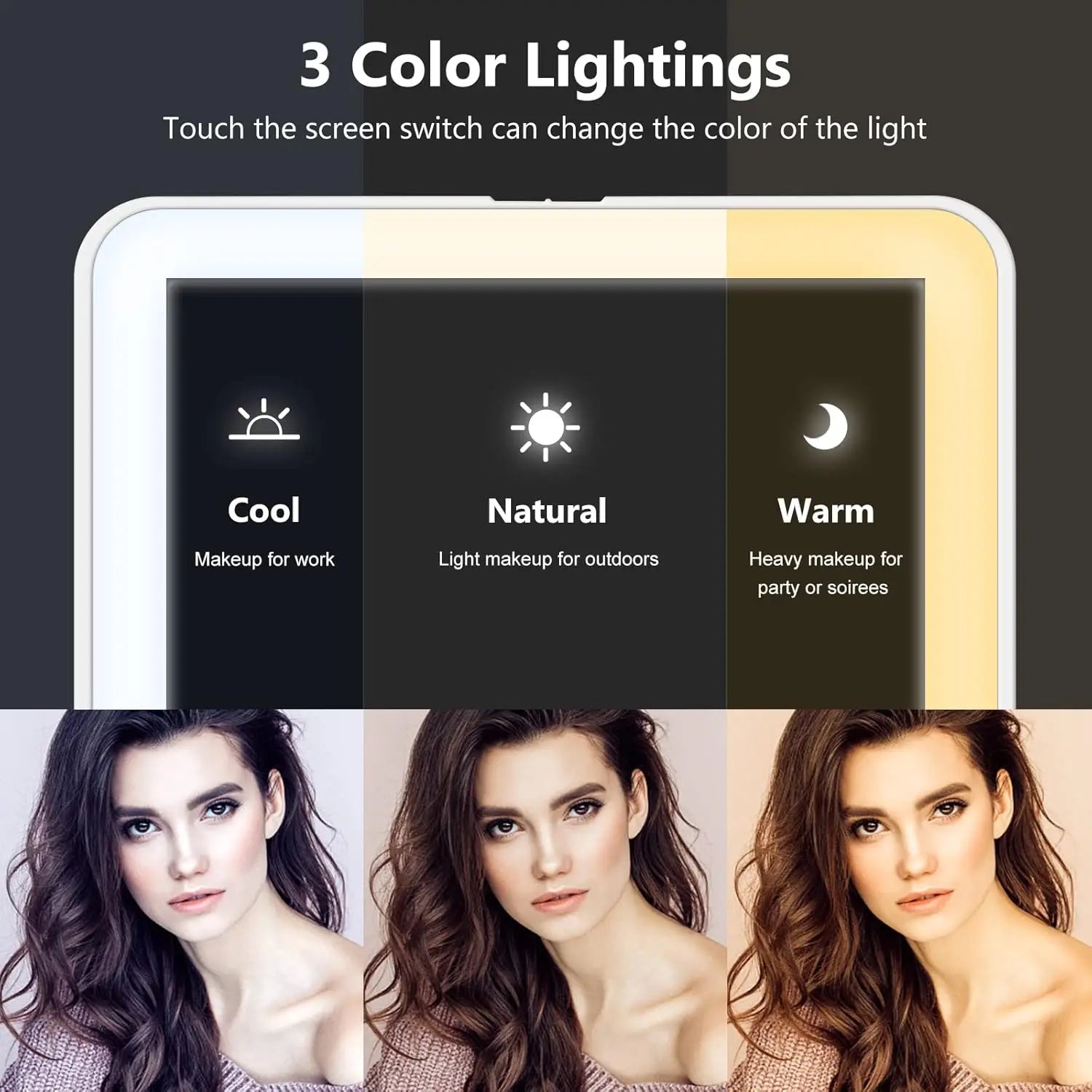 LED Travel Makeup Mirror 3 Light Modes USB — image 4